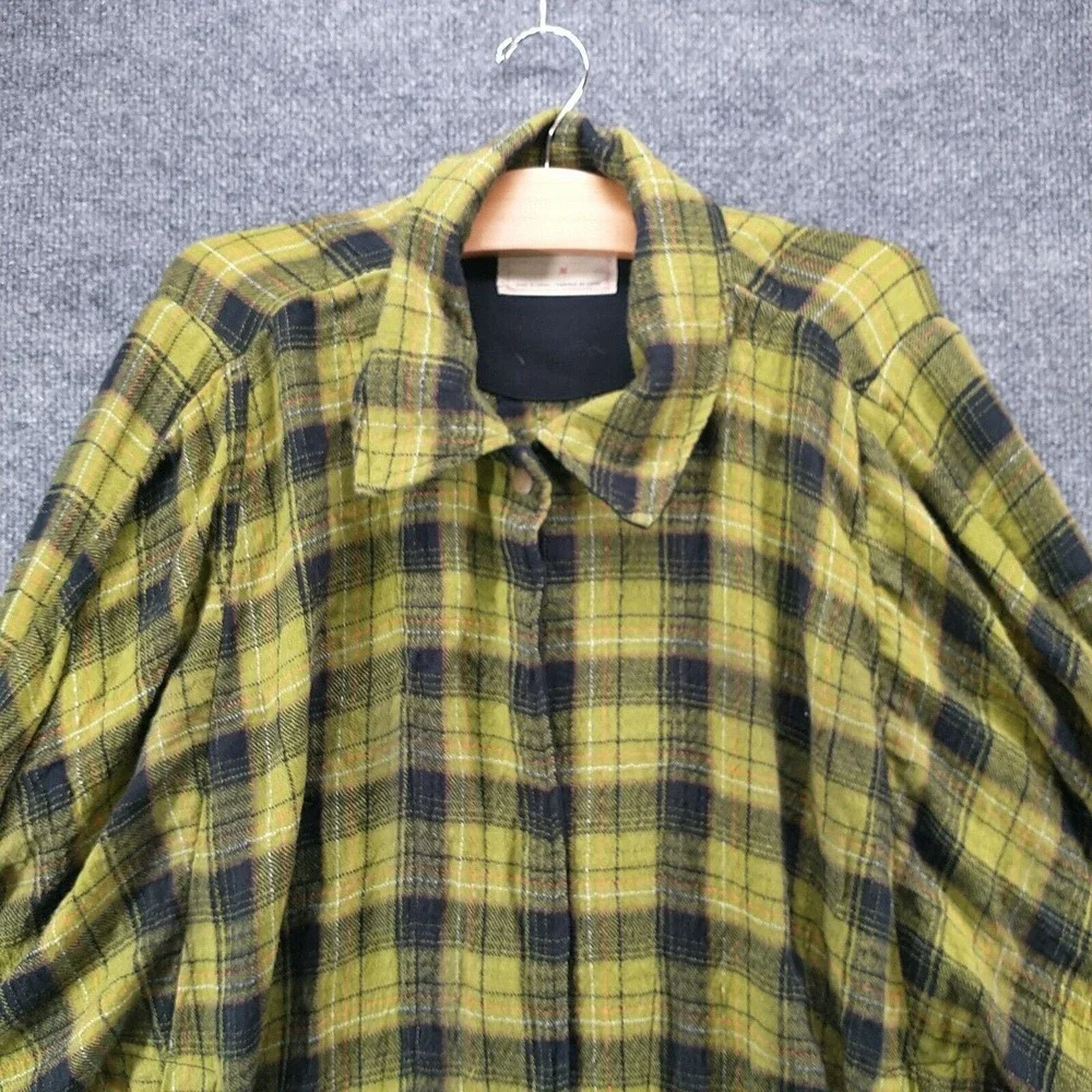 We The Free Yellow Green Plaid Button Down Shirt Jacket - Picture 3 of 12